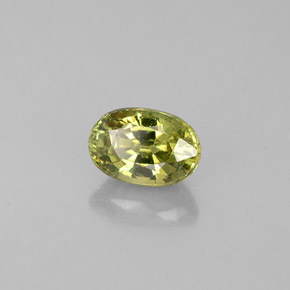 0.75캐럿 천연 골든 그린 데만토이드 가넷, 타원형 컷, 6×4.1 mm, VVS-VS