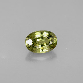 0.66캐럿 천연 골든 그린 데만토이드 가넷, 타원형 컷, 6×4.2 mm, VVS-VS