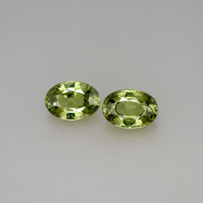 캐럿 천연 골든 그린 데만토이드 가넷 보석, 타원형 컷, 5.9×4.1 mm, VVS-VS