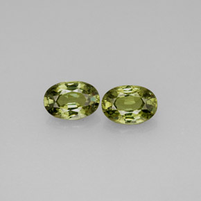 캐럿 천연 골든 그린 데만토이드 가넷 보석, 타원형 컷, 5.9×4.1 mm, VVS-VS