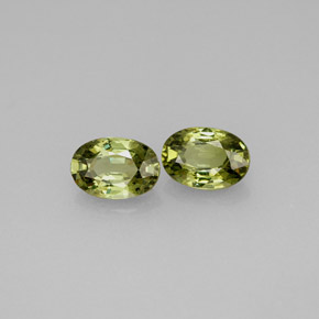 캐럿 천연 골든 그린 데만토이드 가넷 보석, 타원형 컷, 5.9×4.1 mm, VVS-VS