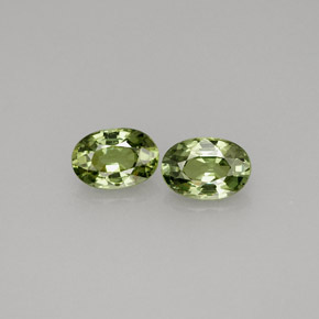 캐럿 천연 골든 그린 데만토이드 가넷 보석, 타원형 컷, 5.9×4.1 mm, VVS-VS