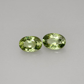 캐럿 천연 골든 그린 데만토이드 가넷 보석, 타원형 컷, 5.9×4.1 mm, VVS-VS