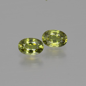 캐럿 천연 골든 그린 데만토이드 가넷 보석, 타원형 컷, 5.9×4.1 mm, VVS-VS