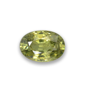 0.53캐럿 천연 라이트 포레스트 그린 데만토이드 가넷, 타원형 컷, 5.8×4.1 mm, VS