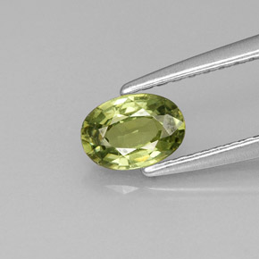 0.53캐럿 천연 골든 그린 데만토이드 가넷, 타원형 컷, 5.8×4.1 mm, VVS-VS