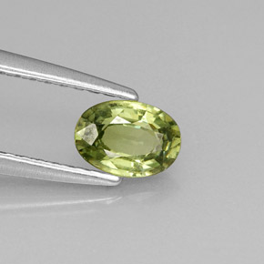0.53캐럿 천연 골든 그린 데만토이드 가넷, 타원형 컷, 5.8×4.1 mm, VVS-VS
