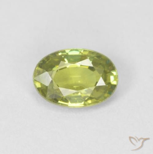0.55ct 자연스러운 따뜻한 흙빛 녹색 디맨토이드 가넷, 타원형, VVS-VS