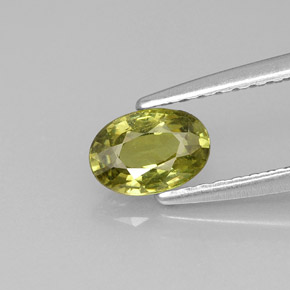 0.57캐럿 천연 골든 그린 데만토이드 가넷, 타원형 컷, 6×4.1 mm, VVS-VS