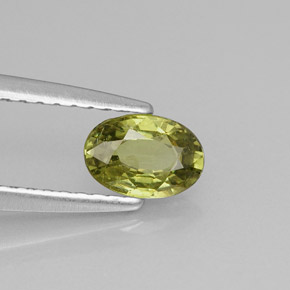 0.57캐럿 천연 골든 그린 데만토이드 가넷, 타원형 컷, 6×4.1 mm, VVS-VS