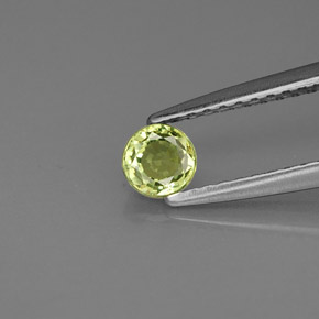 0.38캐럿 천연 골든 그린 데만토이드 가넷, 라운드 컷, 3.86 mm, VS