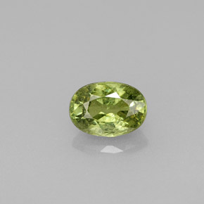 0.67캐럿 천연 골든 그린 데만토이드 가넷, 타원형 컷, 5.9×4.2 mm, VS