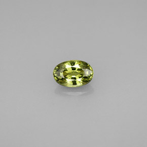 0.65캐럿 천연 골든 그린 데만토이드 가넷, 타원형 컷, 6.1×4.1 mm, VS