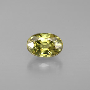 0.68캐럿 천연 골든 그린 데만토이드 가넷, 타원형 컷, 6×4.1 mm, VS