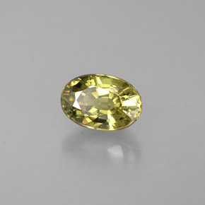 0.68캐럿 천연 골든 그린 데만토이드 가넷, 타원형 컷, 6×4.1 mm, VS