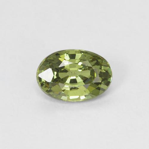 0.58캐럿 천연 미디엄 그린 데만토이드 가넷, 타원형 컷, 6×4.2 mm, VS