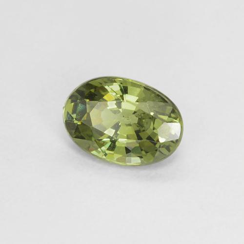 0.58캐럿 천연 미디엄 그린 데만토이드 가넷, 타원형 컷, 6×4.2 mm, VS