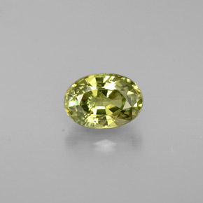 0.66캐럿 천연 골든 그린 데만토이드 가넷, 타원형 컷, 6×4.2 mm, VS