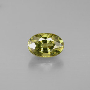 0.74캐럿 천연 골든 그린 데만토이드 가넷, 타원형 컷, 6.2×4.2 mm, VS