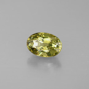 0.74캐럿 천연 골든 그린 데만토이드 가넷, 타원형 컷, 6.2×4.2 mm, VS