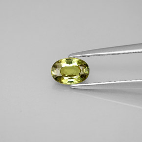 0.63캐럿 천연 골든 그린 데만토이드 가넷, 타원형 컷, 6.2×4.3 mm, VS