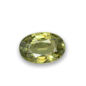 0.54캐럿 천연 골든 그린 데만토이드 가넷, 타원형 컷, 6×4.1 mm, VS