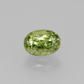 0.80캐럿 천연 골든 그린 데만토이드 가넷, 타원형 컷, 5.8×4.1 mm, VS-SI