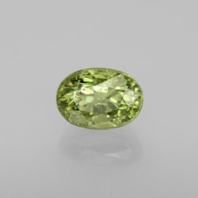 0.80캐럿 천연 골든 그린 데만토이드 가넷, 타원형 컷, 5.8×4.1 mm, VS-SI