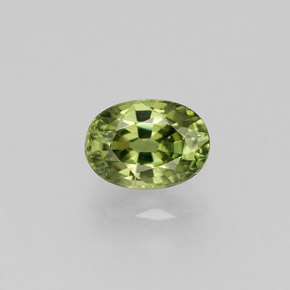 0.72캐럿 천연 골든 그린 데만토이드 가넷, 타원형 컷, 5.9×4.3 mm, VS