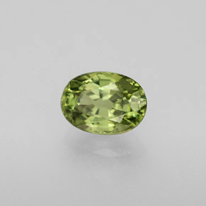 0.72캐럿 천연 골든 그린 데만토이드 가넷, 타원형 컷, 5.9×4.3 mm, VS
