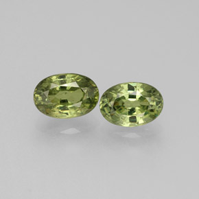 캐럿 천연 골든 그린 데만토이드 가넷 보석, 타원형 컷, 5.9×4.1 mm, VS-SI