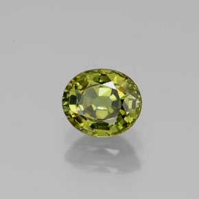 0.88캐럿 천연 골든 그린 데만토이드 가넷, 타원형 컷, 6.1×5.2 mm, VS