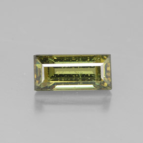 2.03캐럿 천연 녹빛 골든 데만토이드 가넷, 바게트, 9.4×4.4 mm, SI