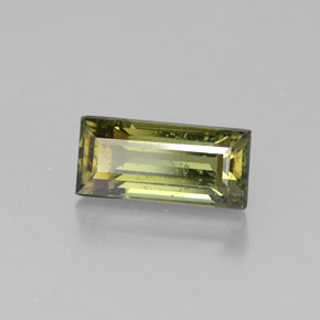 2.03캐럿 천연 녹빛 골든 데만토이드 가넷, 바게트, 9.4×4.4 mm, SI