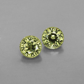 캐럿 천연 녹빛 골든 데만토이드 가넷 보석, 라운드 컷, 4.28 mm, VS