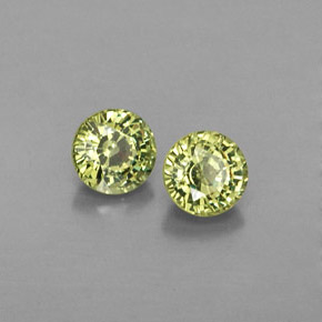 캐럿 천연 녹빛 골든 데만토이드 가넷 보석, 라운드 컷, 4.28 mm, VS