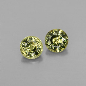 캐럿 천연 녹빛 골든 데만토이드 가넷 보석, 라운드 컷, 4.37 mm, VS