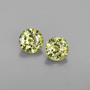 캐럿 천연 녹빛 골든 데만토이드 가넷 보석, 라운드 컷, 4.37 mm, VS