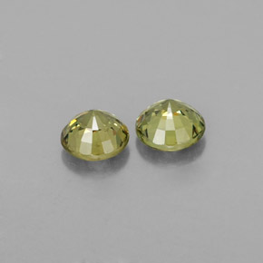 캐럿 천연 녹빛 골든 데만토이드 가넷 보석, 라운드 컷, 4.37 mm, VS