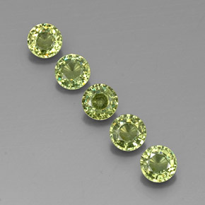 1.73캐럿 천연 Warm Green  데만토이드 가넷 보석, 라운드 컷, 4.30 mm, VVS-VS