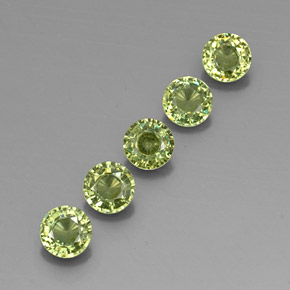 1.73캐럿 천연 Warm Green  데만토이드 가넷 보석, 라운드 컷, 4.30 mm, VVS-VS