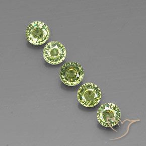 1.50ctw 자연스러운 Olive Green  디맨토이드 가넷, 둥근, VVS-VS