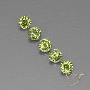 1.63ctw 자연스러운 Olive Green  디맨토이드 가넷, 둥근, VVS-VS
