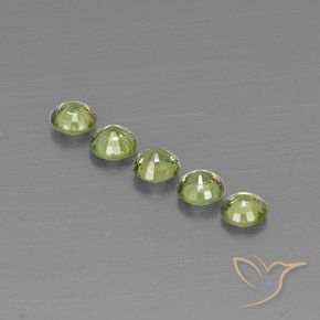 1.63캐럿 천연 Olive Green  디맨토이드 가넷 보석, 둥근, VVS-VS