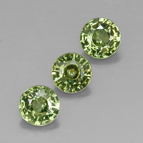 캐럿 천연 녹빛 골든 데만토이드 가넷 보석, 라운드 컷, 4.64 mm, VVS-VS