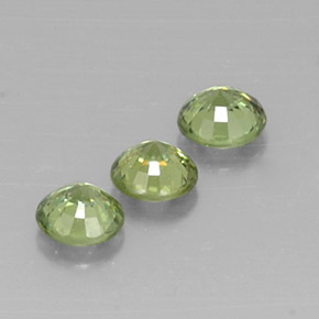 캐럿 천연 녹빛 골든 데만토이드 가넷 보석, 라운드 컷, 4.64 mm, VVS-VS
