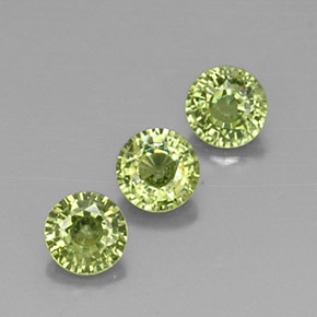 1.14캐럿 천연 그린 데만토이드 가넷 보석, 라운드 컷, 4.25 mm, VVS-VS