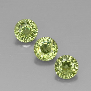 1.14캐럿 천연 그린 데만토이드 가넷 보석, 라운드 컷, 4.25 mm, VVS-VS