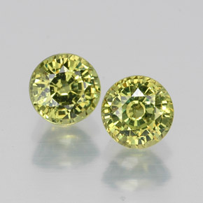 캐럿 천연 골든 그린 데만토이드 가넷 보석, 라운드 컷, 4.50 mm, VVS-VS