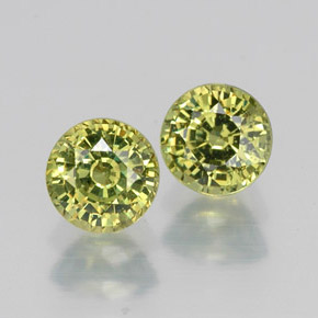 캐럿 천연 골든 그린 데만토이드 가넷 보석, 라운드 컷, 4.50 mm, VVS-VS